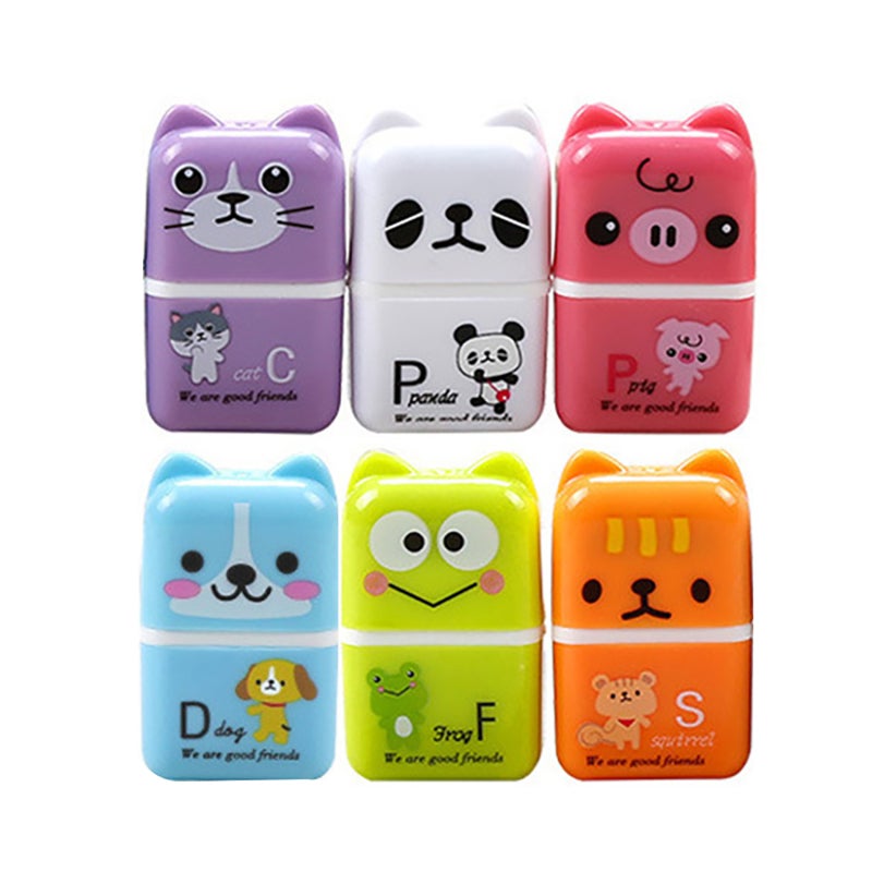 Cute Roller Pencil Eraser: 6pcs 5 * 3 * 1.5cm Portable Cartoon Eraser - Compact Correction Tool for School Office, Children, Students - Image 1