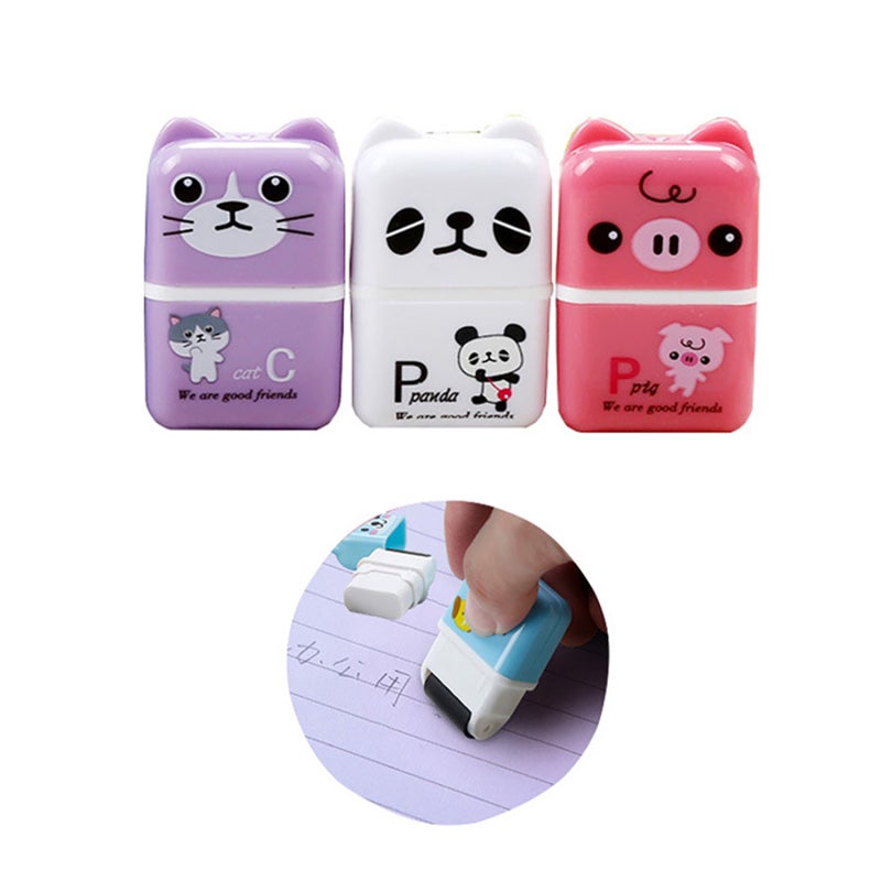 Cute Roller Pencil Eraser: 6pcs 5 * 3 * 1.5cm Portable Cartoon Eraser - Compact Correction Tool for School Office, Children, Students - Image 3