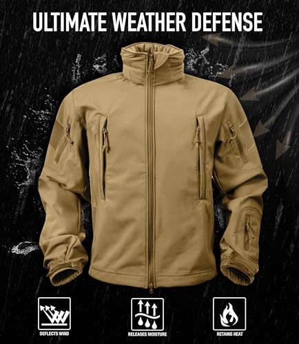 Rothco Special Ops Soft Shell Jacket - Tactical Cold and Wet Weather Outdoor Jacket, Coyote Brown, S - Image 2