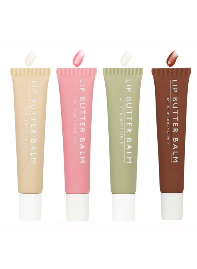Petansy Tinted Lip Butter Balm 4 Pcs Moisturizing Natural Lip Balm Contains Shea Butter Hydrating Lip Balm Lip Care For Dry Lips - Image 1