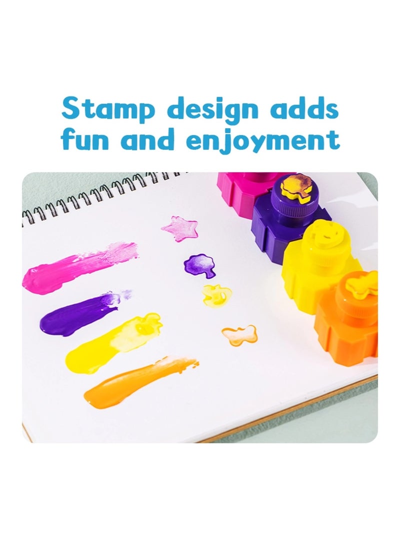 Deli طلاء أصابع قابل للغسل 6 قطع مع طوابع متعددة الألوان - Image 4