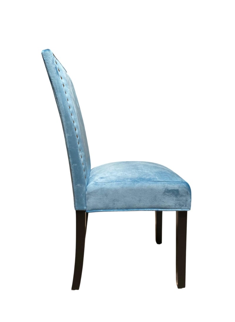 Generic Light Blue Fabric Dining Chair Set of 2  – Upholstered Wooden Chair – Elegant Seating for Dining Room or Living Area  - Image 3