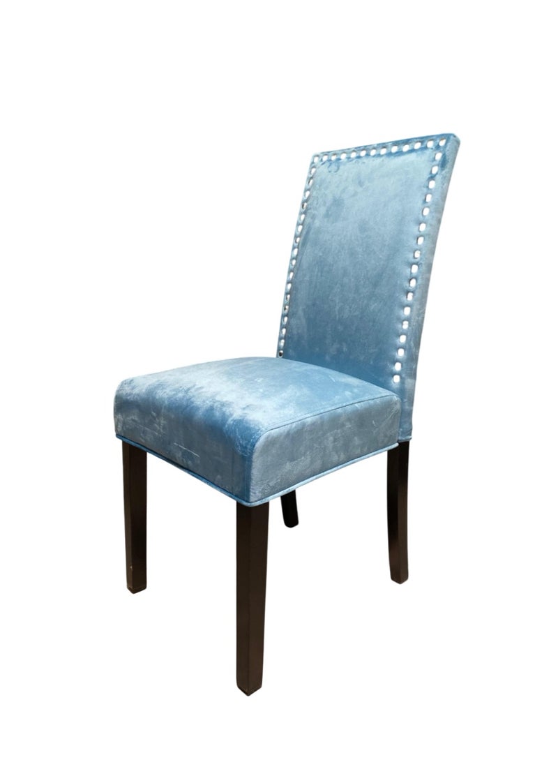 Generic Light Blue Fabric Dining Chair Set of 2  – Upholstered Wooden Chair – Elegant Seating for Dining Room or Living Area  - Image 5