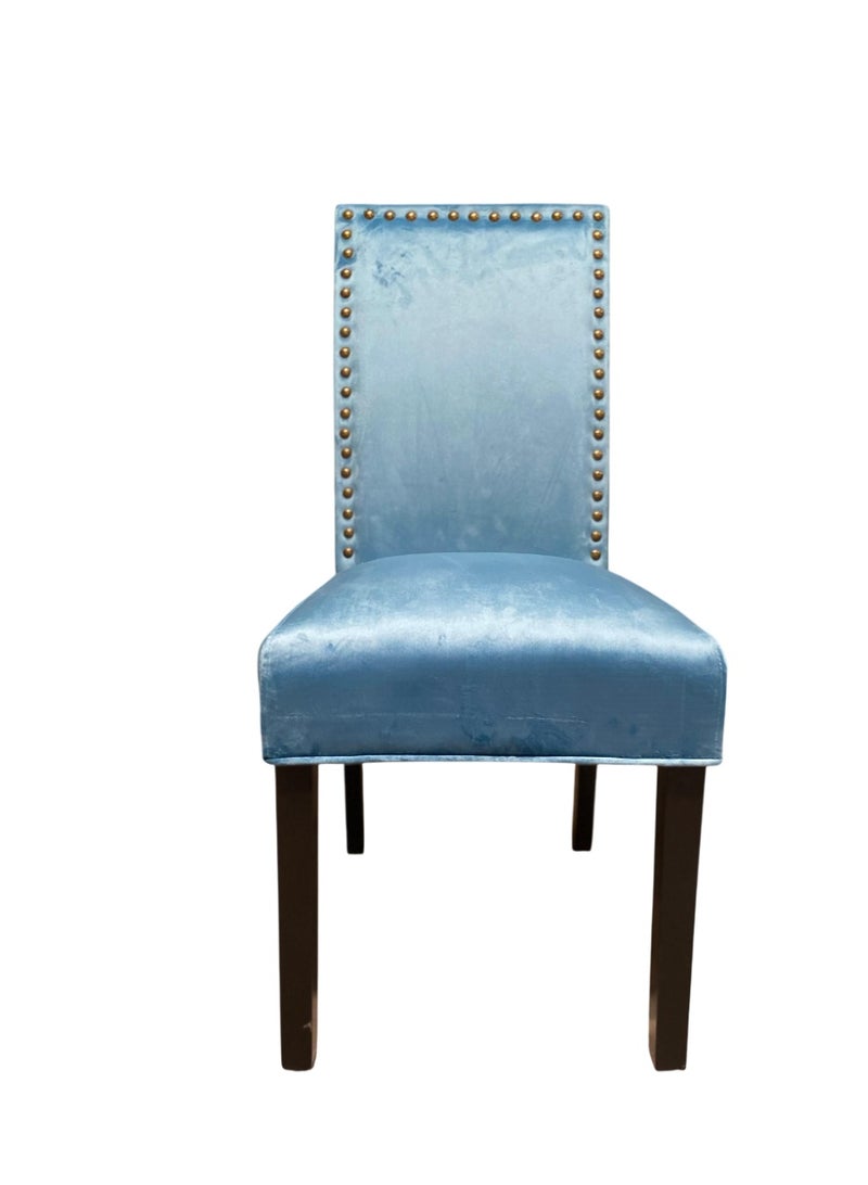 Generic Light Blue Fabric Dining Chair Set of 2  – Upholstered Wooden Chair – Elegant Seating for Dining Room or Living Area  - Image 2