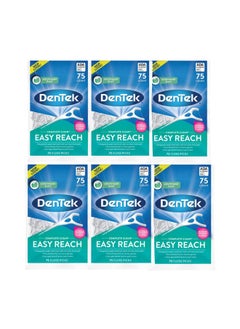 Dentek Complete Clean Easy Reach Floss Picks Advanced Fluoride Coating Mouthwash Blast Flavor 75 Ct. (Pack Of 6)  - Image 1
