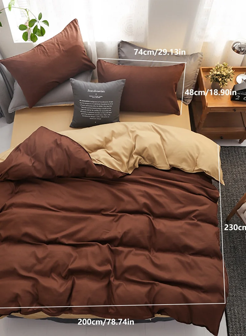Sharpdo 4-Pcs Duvet Cover Set, Modal Quilt Cover Set, Bedding Set without Core, with 1 Quilt Cover (200 * 230cm) 1 Sheet and 2 Pillowcases, King Bed