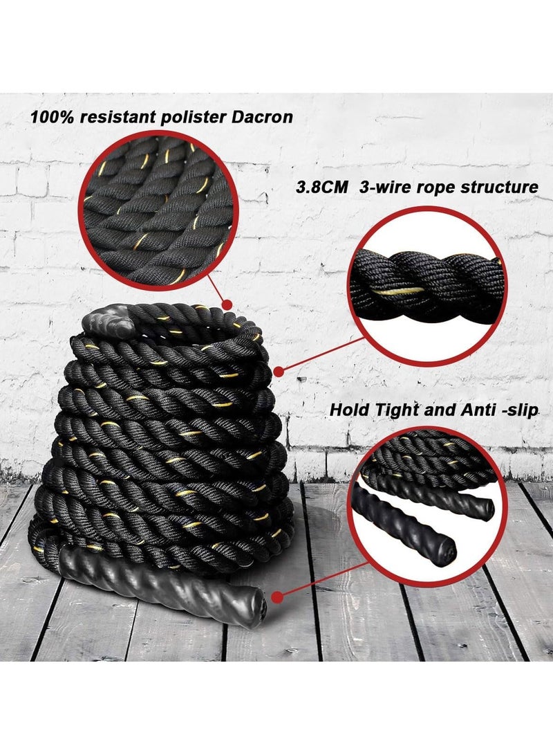 KUYING Sports Combat Rope 9M Heavy Workout Fitness Combat Rope 3.8cm * 9m full body Training equipment Rope Strength Building Muscle Training Rope Core Aerobic Cross Fit Arm Twist rope for home gym outdoors  - Image 4