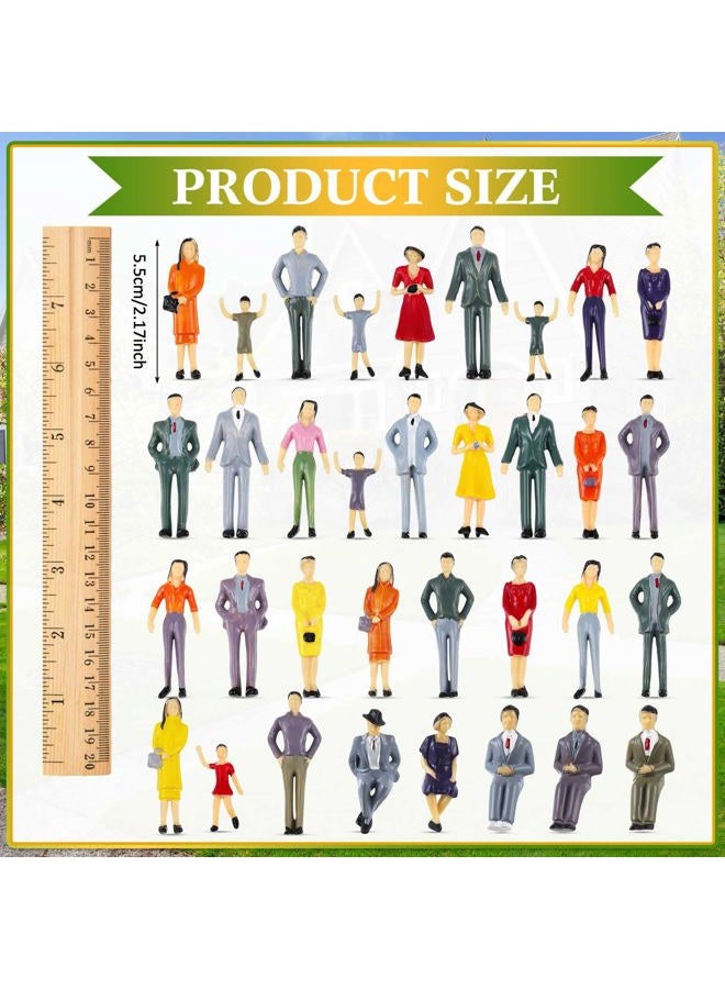 Harrycle 30 Pcs Mini People Figurines 1: 30 Scale Tiny People Model Miniature Sitting and Standing Little Plastic Figurines for Miniature Scenes - Image 2