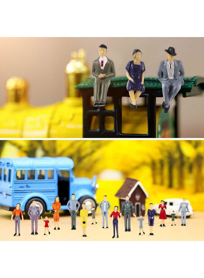 Harrycle 30 Pcs Mini People Figurines 1: 30 Scale Tiny People Model Miniature Sitting and Standing Little Plastic Figurines for Miniature Scenes - Image 5