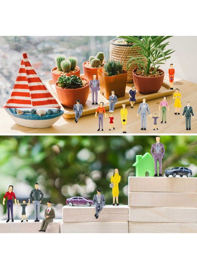 Harrycle 30 Pcs Mini People Figurines 1: 30 Scale Tiny People Model Miniature Sitting and Standing Little Plastic Figurines for Miniature Scenes - Image 3
