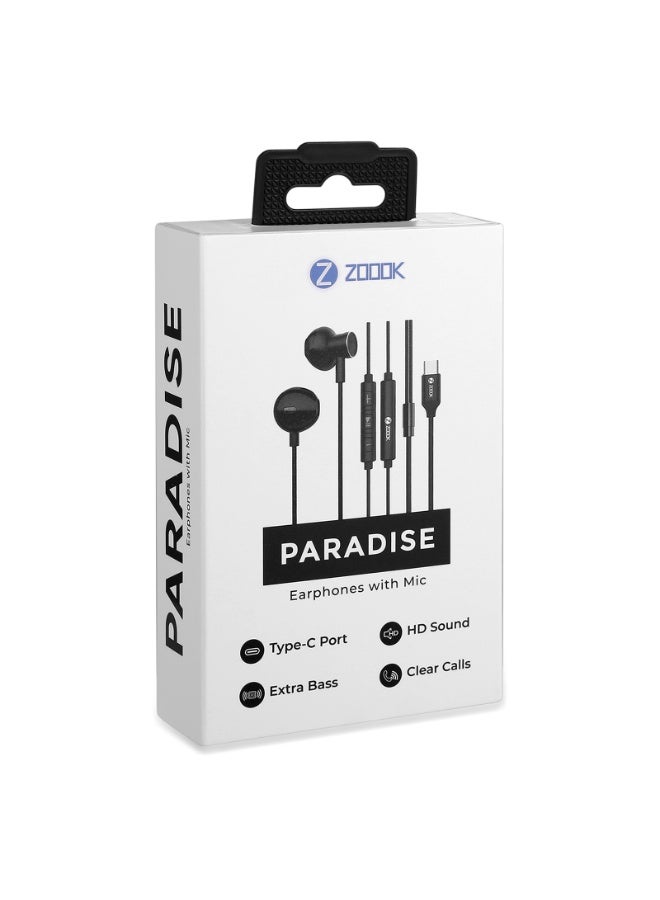 Zoook Paradise Type C Headphones – USB-C Wired Earphones with Mic & Volume Control, Noise Cancelling Headset for iPhone 16/15 Pro Max, iPad Pro, Samsung Galaxy S25/S24/S23, Pixel 7/6/5, 1.2m Black  - Image 2