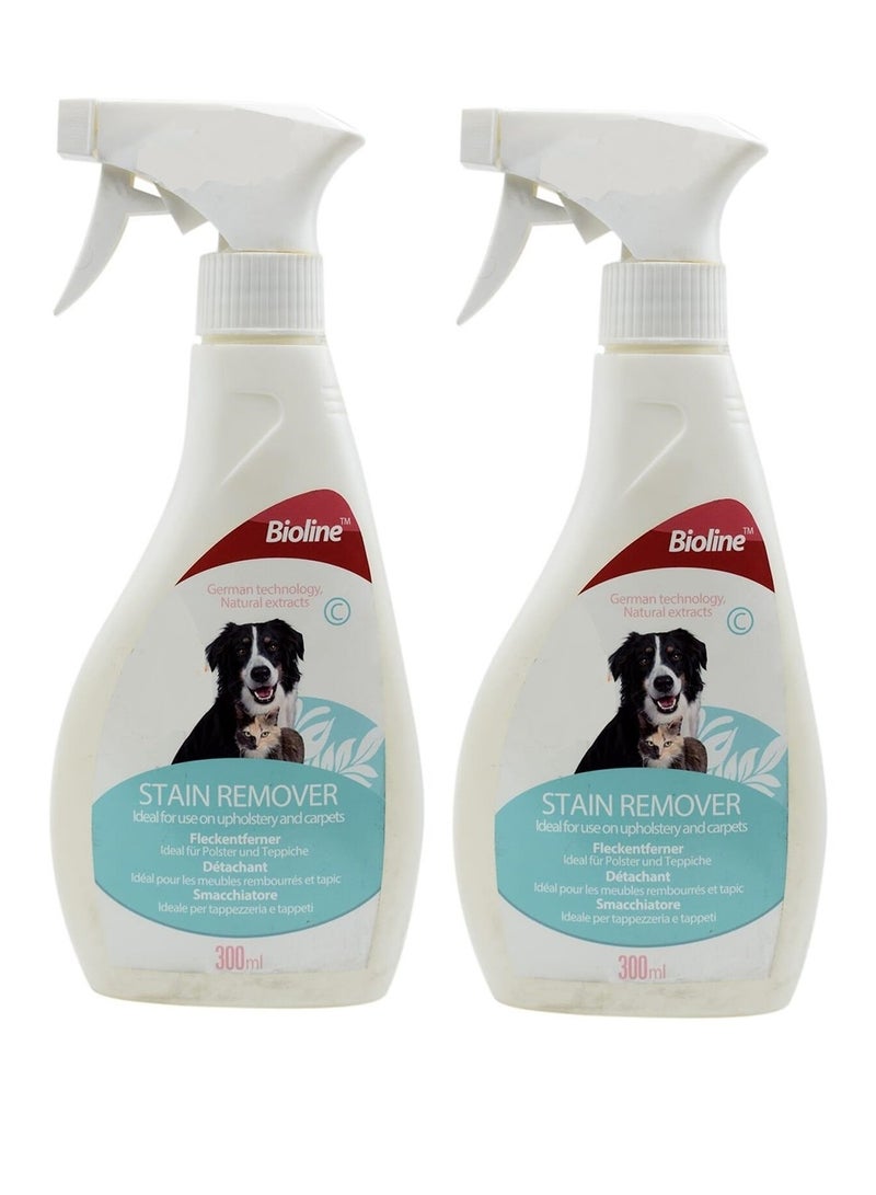 Bioline بخاخ مزيل البقع من على الأسطح والسجاد للقطط والكلاب 2X300 مل - Image 1