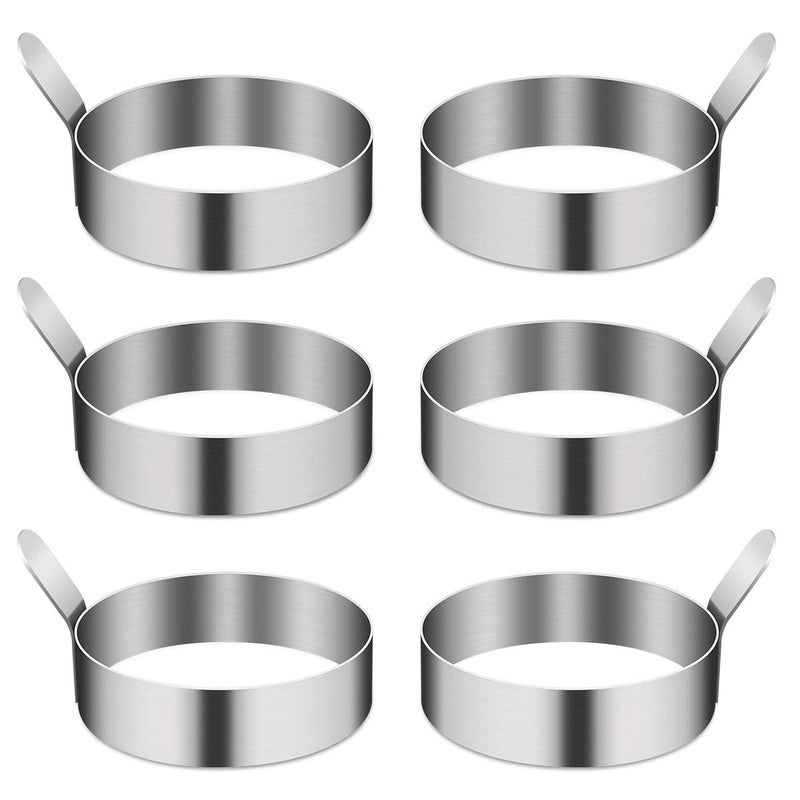 Aebitsry 4/6 Pack Egg Ring, 3 Inch Egg Mold Ring Non Stick Stainless Steel Egg Mold Egg Rings for Frying Eggs Pancake Sandwich Cooking Beefsteak Griddle Kitchen Gadgets for Breakfast - Image 2
