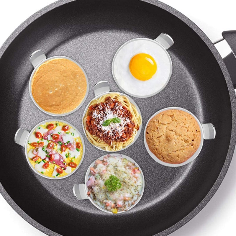 Aebitsry 4/6 Pack Egg Ring, 3 Inch Egg Mold Ring Non Stick Stainless Steel Egg Mold Egg Rings for Frying Eggs Pancake Sandwich Cooking Beefsteak Griddle Kitchen Gadgets for Breakfast - Image 4
