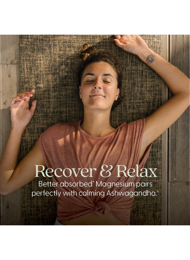 New Chapter Magnesium + Ashwagandha Supplement 325mg – 2.5x Absorption Magnesium Glycinate – Muscle Recovery, Heart & Bone Health, Relaxation Support – Non-GMO, Gluten Free – 90 Tablets - Image 2