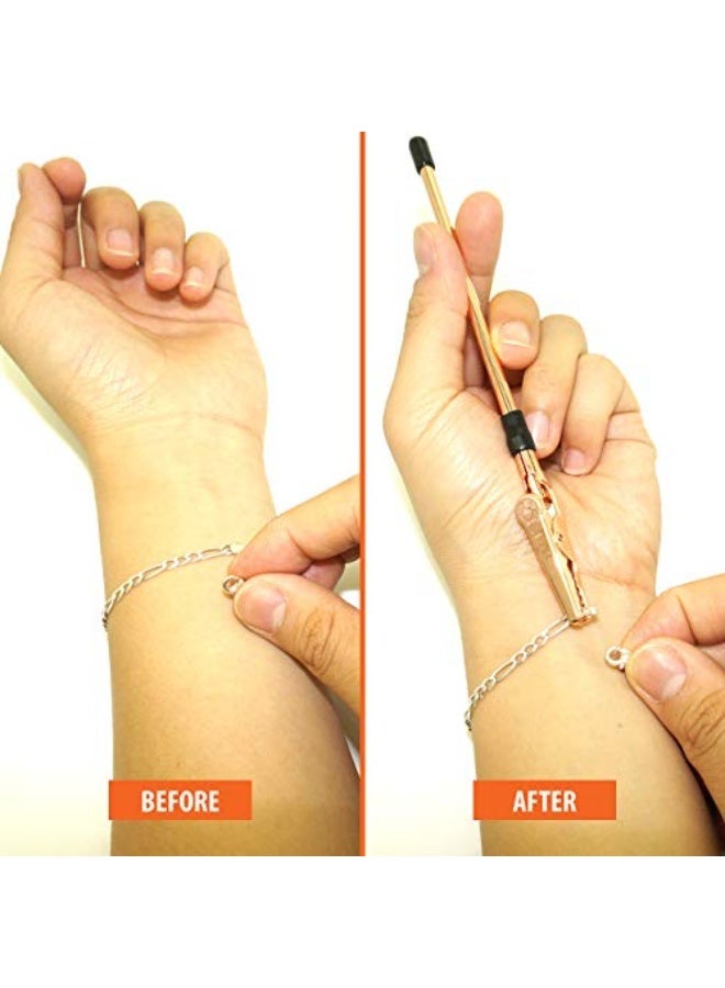 jaexest Bracelet Tool Jewelry Helper ,2 Pcs Hands Stick Aids Women With Bracelet, Watch Clasps, Ties, Zippers (Rose Gold &Silver )- 6" - Image 4
