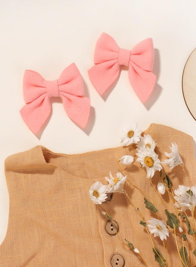 Jollybows 40PCS 2.8" Baby Girls Hair Bows Alligator Clips Woolen Hair Barrettes Hair Accessories for Little Girls Toddlers Teens Kids (1- Light Multi-colored) - Image 3