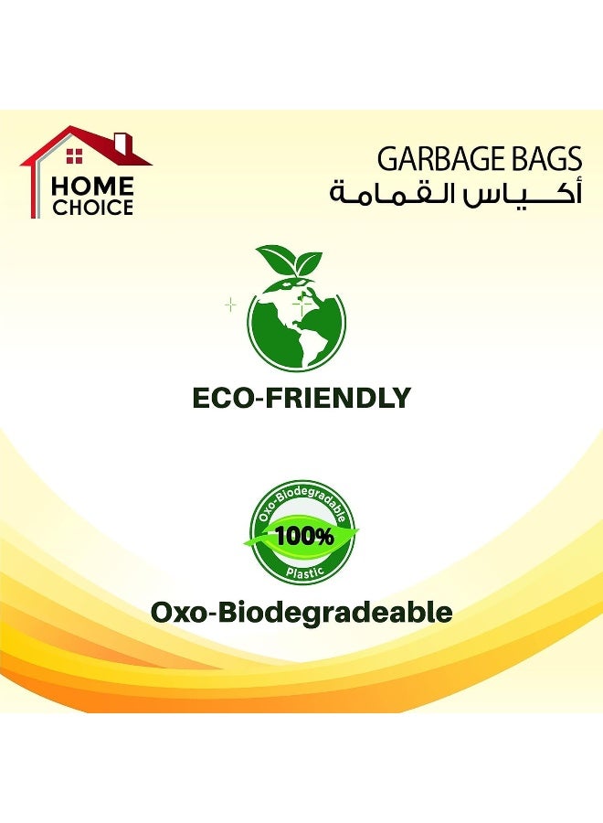 HOME CHOICE 20 جالون، عبوة من 60 كيس قمامة بسحاب (20 كيس قمامة × 3 لفات)، لفات أكياس قمامة بسحاب، قابلة للتحلل، الحجم 78 × 68 سم، بطانات سلة مع رباط عنق - Image 5