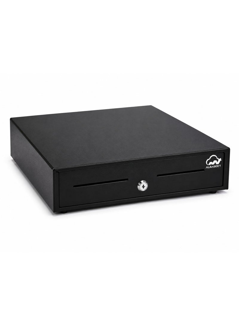BASEET Commercial POS Cash Drawer – 5 Bill & 5 Coin Slots with Key Lock for Shops & Supermarkets - Image 1