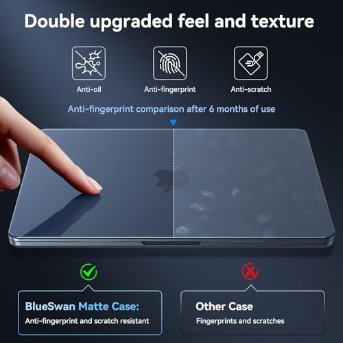 BlueSwan for MacBook Air 15 inch Case, M5 M4 M3 M2 2026-2023 A3448 A3241 A3114 A2941, 100% Laptop Color Match, Easy to Snap on, Grippy Matte Texture, Air 15.3 Hard Shell Protective Laptop Cover - Image 3