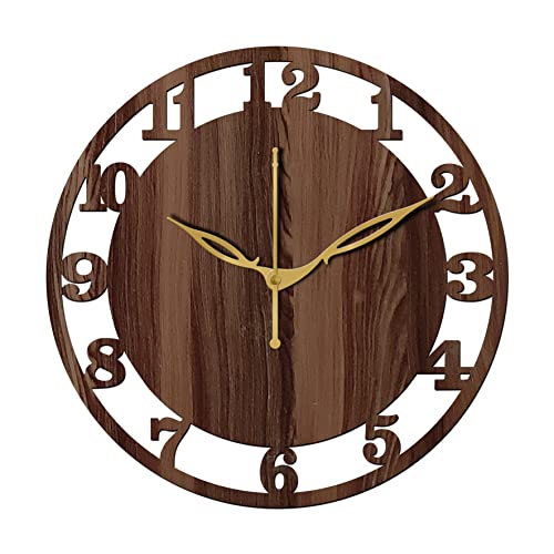 Freny Exim 10" Inch Wooden Analog Wall Clock (Wenge, Small Size, 25Cm X 25Cm)-028 - Image 1