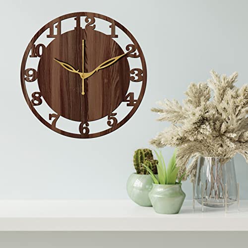 Freny Exim 10" Inch Wooden Analog Wall Clock (Wenge, Small Size, 25Cm X 25Cm)-028 - Image 5
