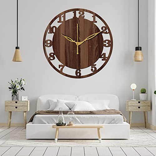 Freny Exim 10" Inch Wooden Analog Wall Clock (Wenge, Small Size, 25Cm X 25Cm)-028 - Image 2