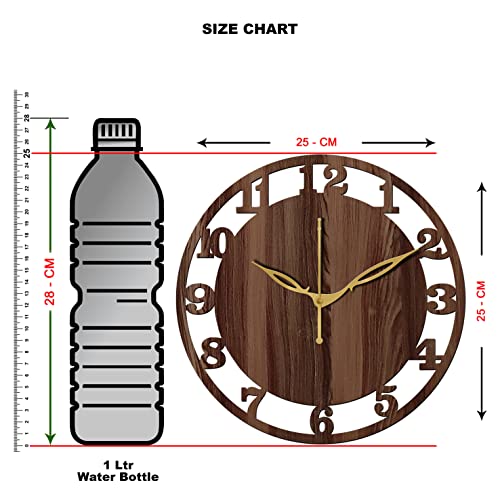 Freny Exim 10" Inch Wooden Analog Wall Clock (Wenge, Small Size, 25Cm X 25Cm)-028 - Image 3