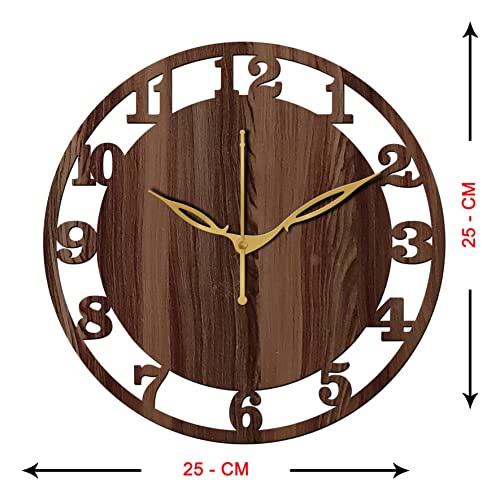 Freny Exim 10" Inch Wooden Analog Wall Clock (Wenge, Small Size, 25Cm X 25Cm)-028 - Image 4