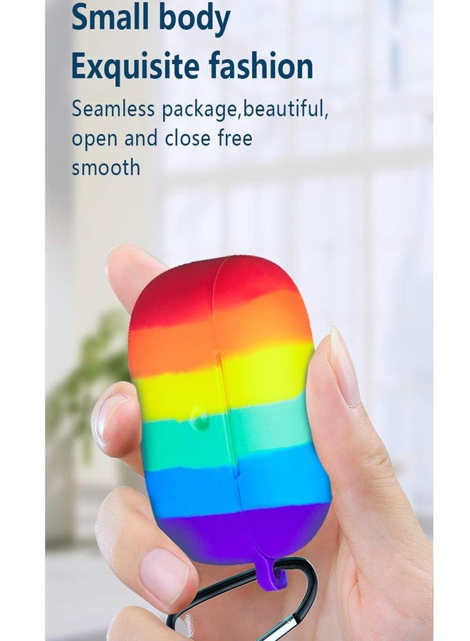 Laugwey Cute Colorful Case for Airpods Pro,Rainbow Pattern Soft Silicone Protective Case with Anti Lost Rope for AirPods Pro 2019,Rainbow Colors Protective Cover for Airpods Pro - Image 4