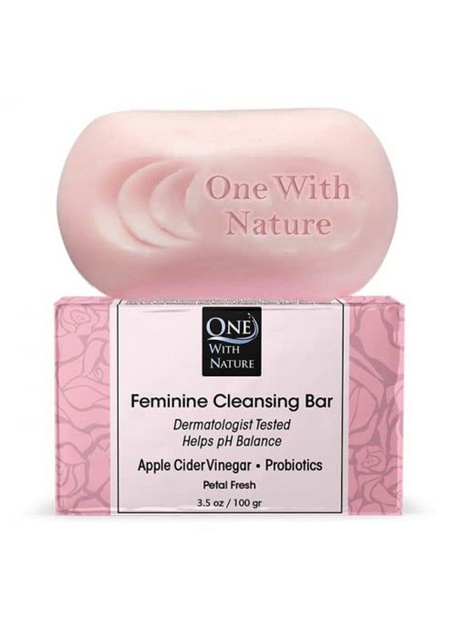 ONE WITH NATURE Feminine Cleansing Bar Soap Petal Fresh 3.5 Oz Bar Soap 