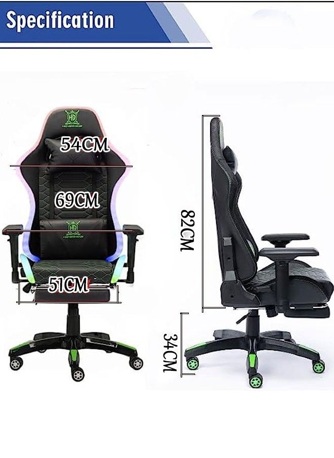 HQ Office Game Chair Pu Leather Computer Chair Comfortable Rotation Task Family Desk And Chair High -Back Straps Can Be Adjusted Black  - Image 2