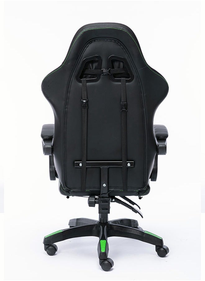 HQ Office Game Chair Pu Leather Computer Chair Comfortable Rotation Task Family Desk And Chair High -Back Straps Can Be Adjusted Black  - Image 5