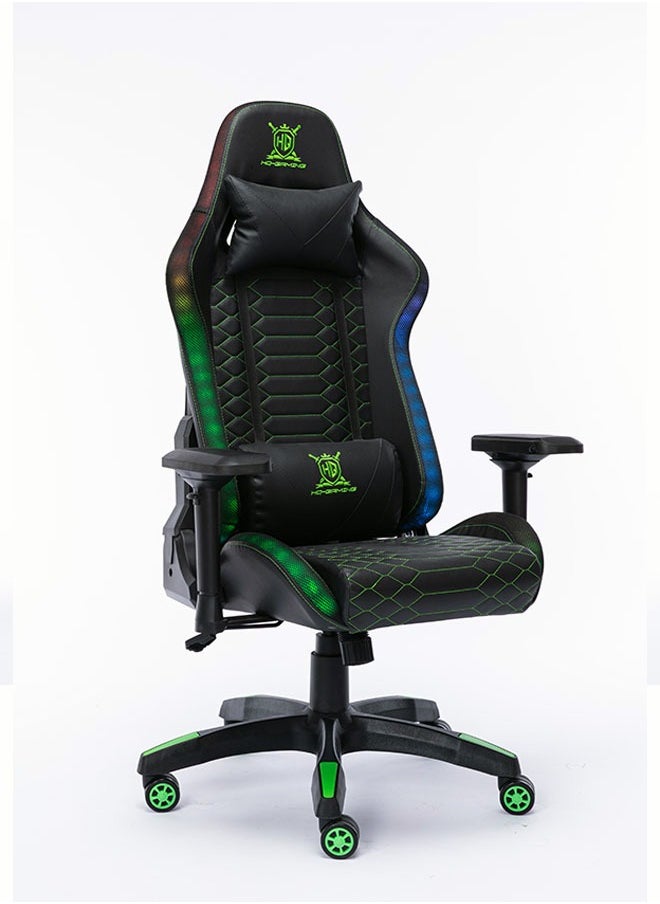 HQ Office Game Chair Pu Leather Computer Chair Comfortable Rotation Task Family Desk And Chair High -Back Straps Can Be Adjusted Black  - Image 3