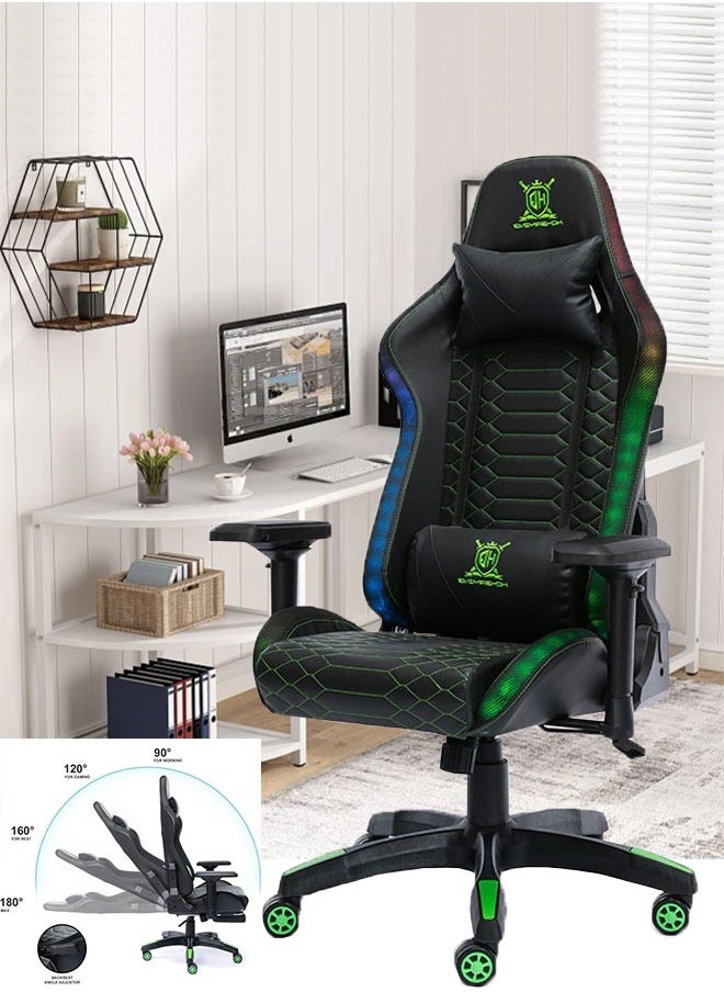 HQ Office Game Chair Pu Leather Computer Chair Comfortable Rotation Task Family Desk And Chair High -Back Straps Can Be Adjusted Black  - Image 1