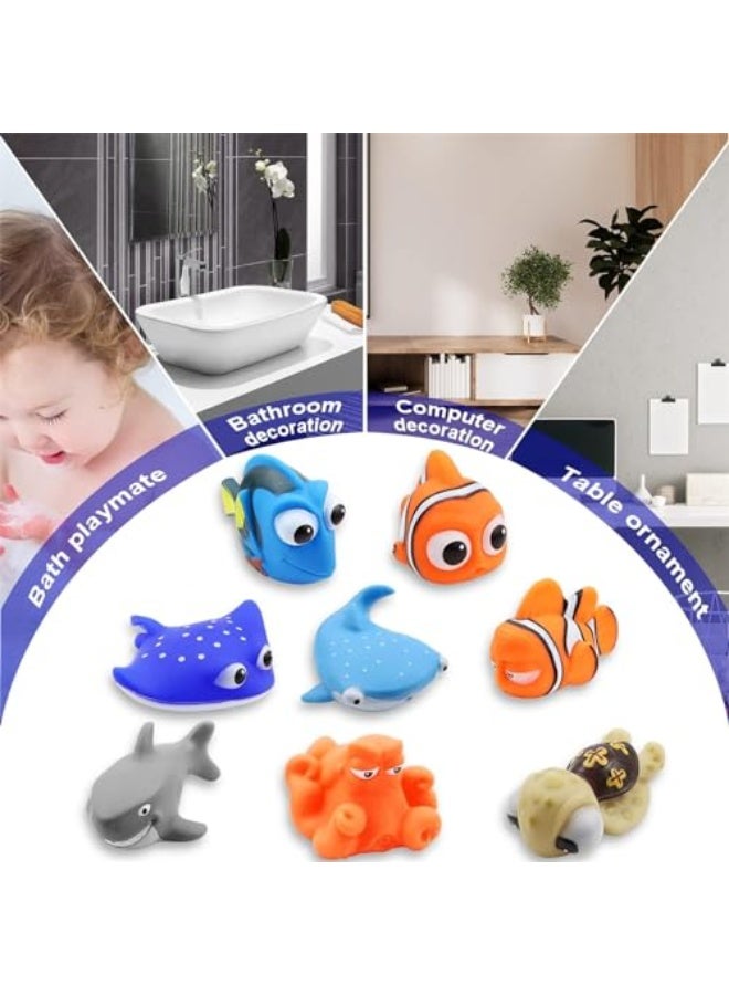 Andanna 8pcs Multicolor Sea Life Baby Bath Toys, Ages 6-18 Months, PVC Material, Squirting Water Toys for Kids Bathtub  Pool, Includes Turtle, Dory, Shark  More - Image 5