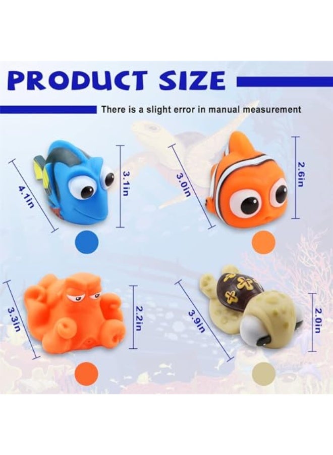 Andanna 8pcs Multicolor Sea Life Baby Bath Toys, Ages 6-18 Months, PVC Material, Squirting Water Toys for Kids Bathtub  Pool, Includes Turtle, Dory, Shark  More - Image 4