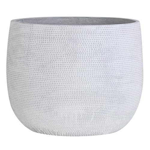 Olly & Rose Olly Rose Extra Large Plant Pot Patterned 155 Inch Barcelona Off White Garden Planter XL Flower Pot 40cm - Image 1