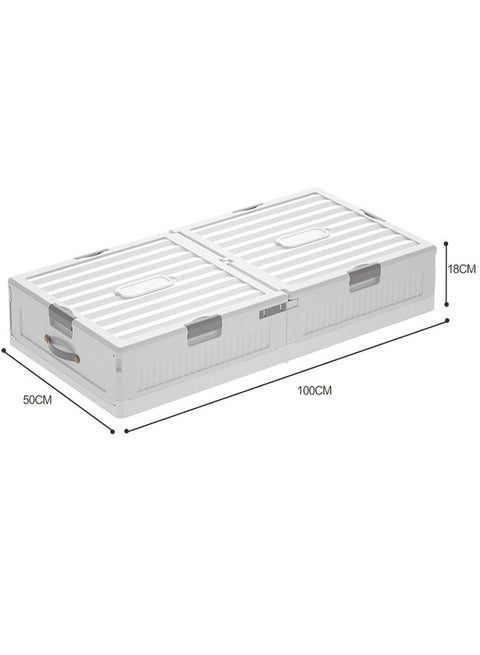 Space-Saving Drawer-Style Folding Under Bed Storage Box with Wheels 18 cm