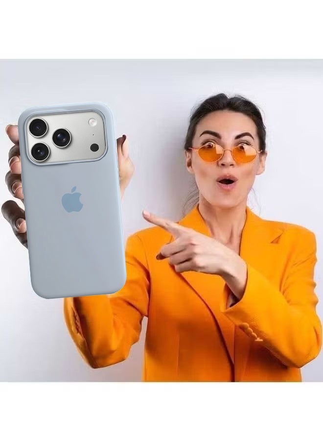 KASTWAVE iPhone 17 Pro Max Silicone Case Cover, Liquid Gel Soft Ultra Slim Shockproof Back Cover Full Body Protection, Easy To Disassemble – Baby Blue - Image 3