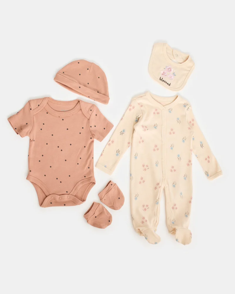 REDTAG Pink Printed Gift Set (5 Piece)