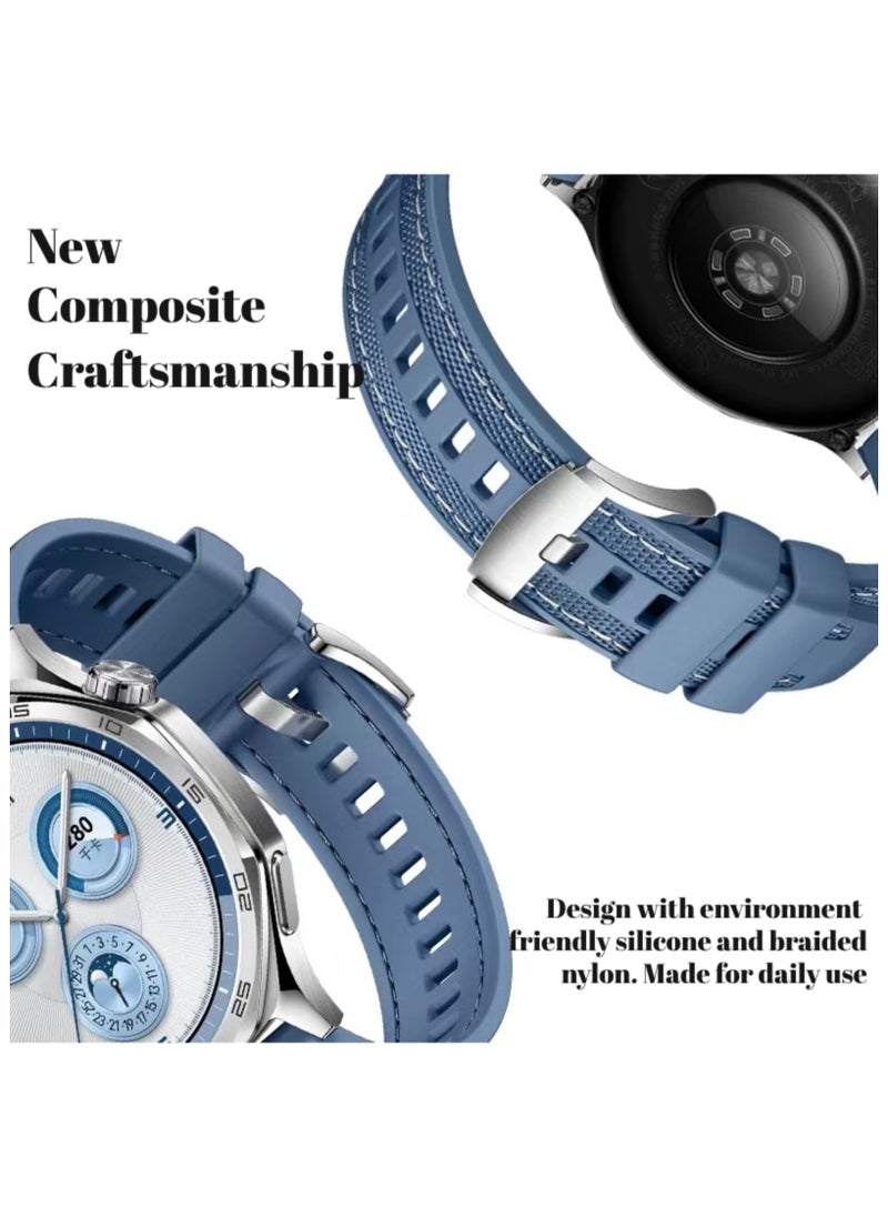 Anmi Band Compatible with Huawei Watch GT5/GT5 Pro 2024 46mm/GT4/GT4 Pro/GT3/G3 Pro 46mm/Huawei Watch 4/4 Pro Stap, 22mm Nylon Silicone Composite Material Replacement Strap Men Women  - Image 2