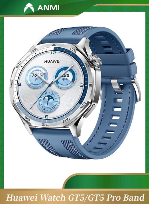 Band Compatible with Huawei Watch GT5/GT5 Pro 2024 46mm/GT4/GT4 Pro/GT3/G3 Pro 46mm/Huawei Watch 4/4 Pro Stap, 22mm Nylon Silicone Composite Material Replacement Strap Men Women