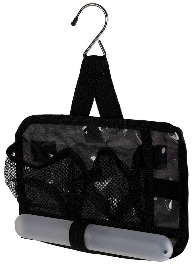 Masirs Cosmetic Toiletry Travel Bag - Zippered Pockets will Keep Cosmetics and Toiletries Organized while Traveling. Portable Hanging Shower Caddy Insert with Mesh Pockets and Toothbrush Holder. - Image 4