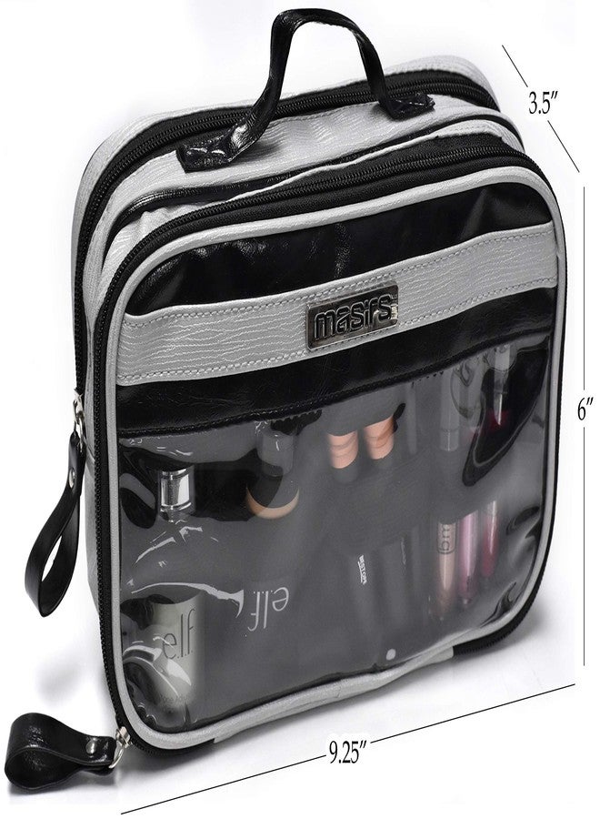 Masirs Cosmetic Toiletry Travel Bag - Zippered Pockets will Keep Cosmetics and Toiletries Organized while Traveling. Portable Hanging Shower Caddy Insert with Mesh Pockets and Toothbrush Holder. - Image 2