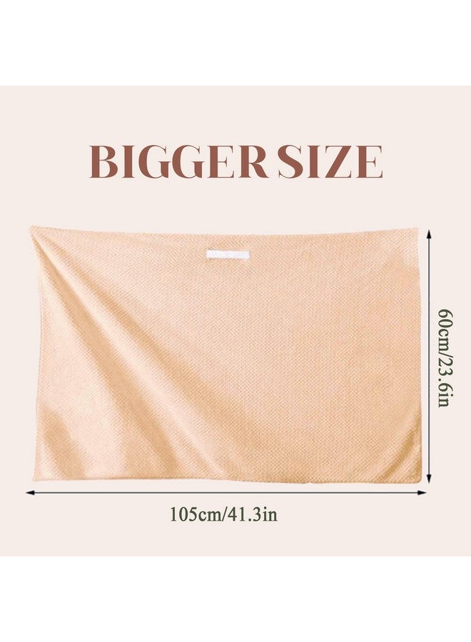 SURPRISE PIE SURPRISE PIE Women Microfiber Hair Towel Wrap with Elastic Strap,Super Absorbent Anti Frizz Drying Turban for Curly, Long,Wet Hair- Beige - Image 5