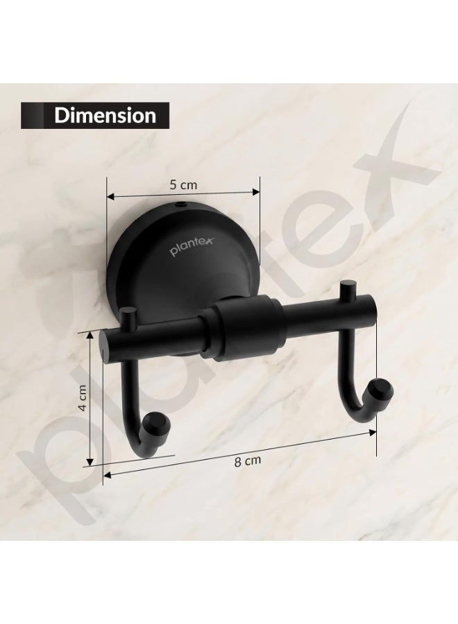 Plantex 304 Grade Stainless Steel Hooks for Hanging Clothes and Towel in Bathroom/Living Room - Niko (Black) - Image 4