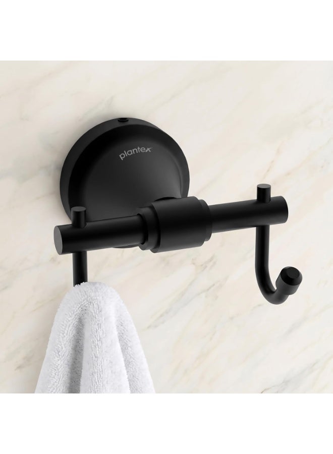Plantex 304 Grade Stainless Steel Hooks for Hanging Clothes and Towel in Bathroom/Living Room - Niko (Black) - Image 1