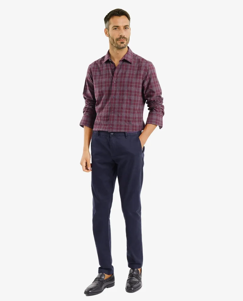 Rare Rabbit Rare Rabbit Men Revers Maroon Cotton Fabric Regular Collar Full Sleeve Regular Fit Check Shirt