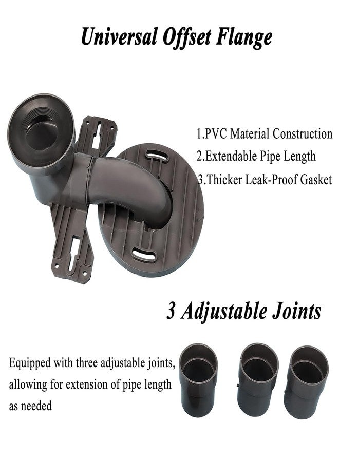 Lychee Light Toilet Offset Flange with Gasket, Screws, and Three 2.91-Inch Extension Pipes, Compatible with TOTO TSU01W.14、TSU01W.14R Bathroom Hardware. - Image 2